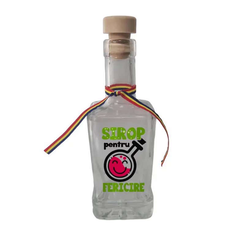 Sirop pentru fericire, sticla cu mesaj patrata, 250 ml, model divgs318 32